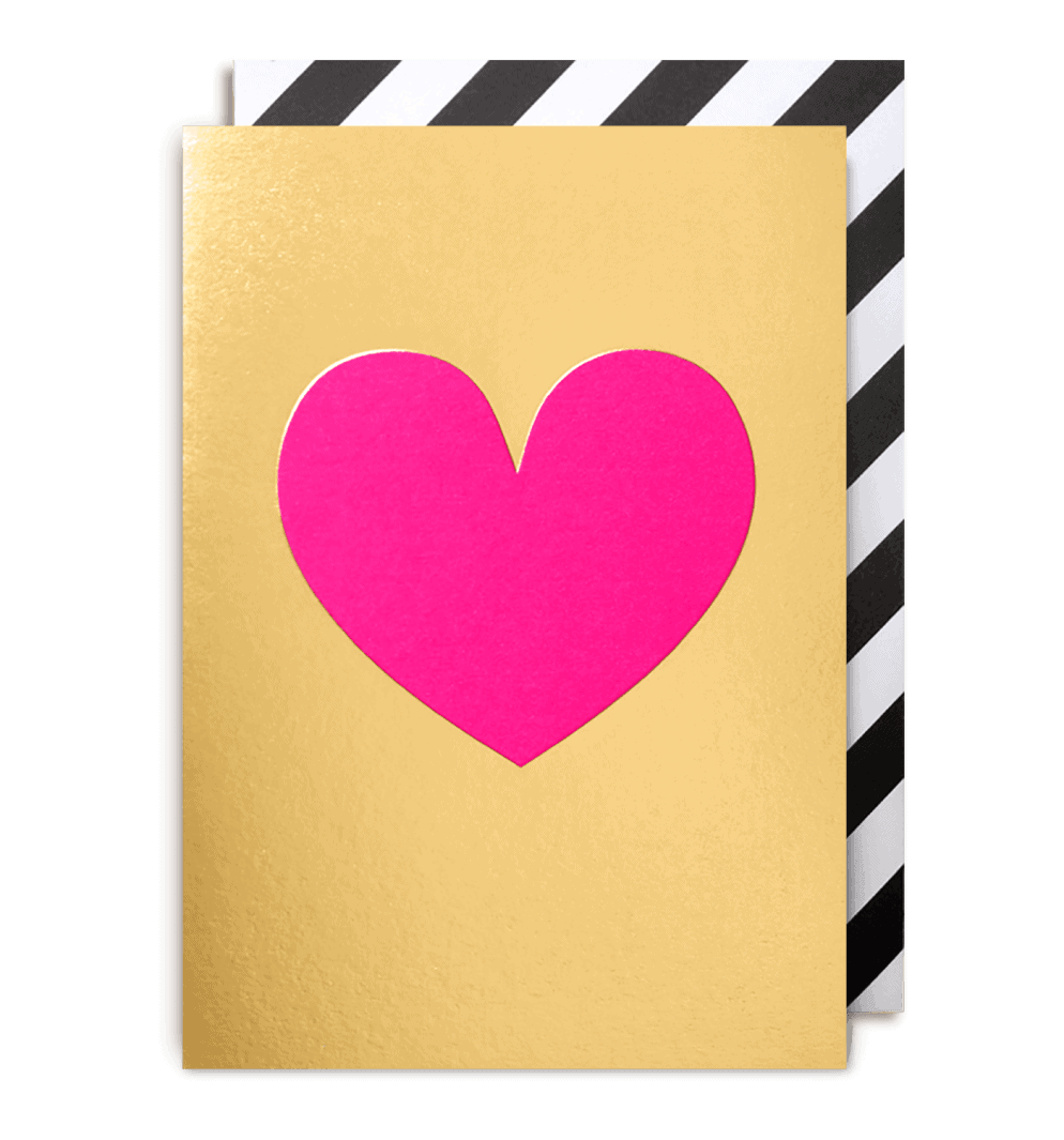 Pink & gold heart The Paperdashery