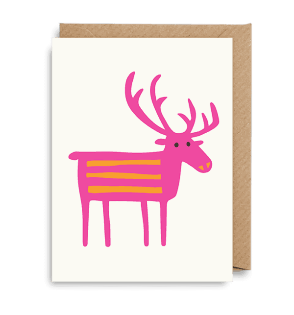 pink mini reindeer card