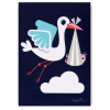 cute stork postcard