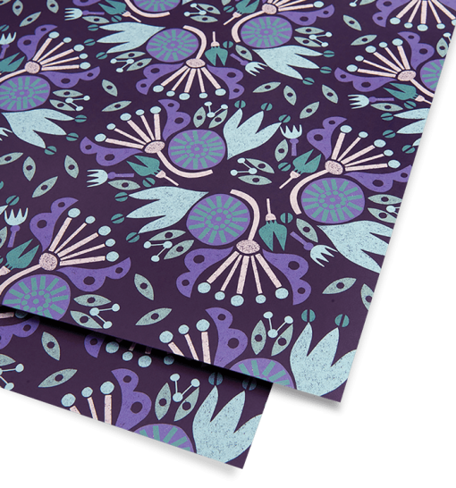 blue floral wrapping paper