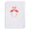 kissing flamingo card