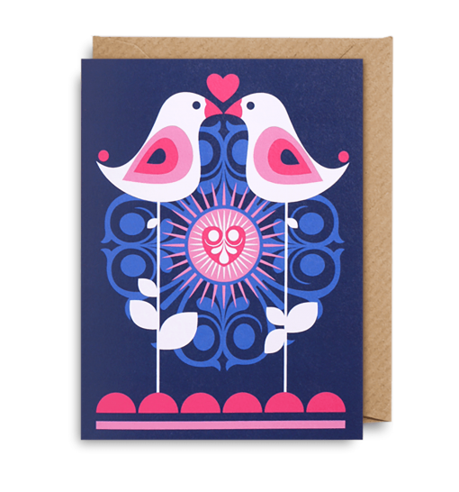 mini love birds card