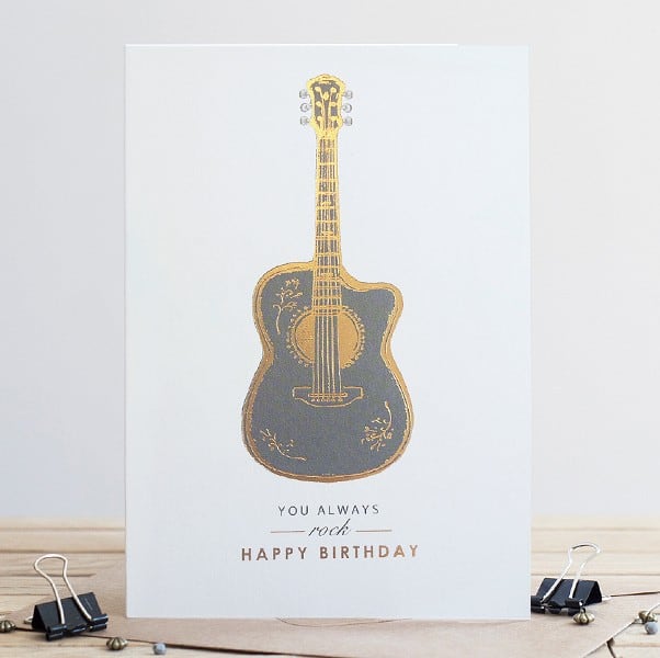 happy birthday guitar card