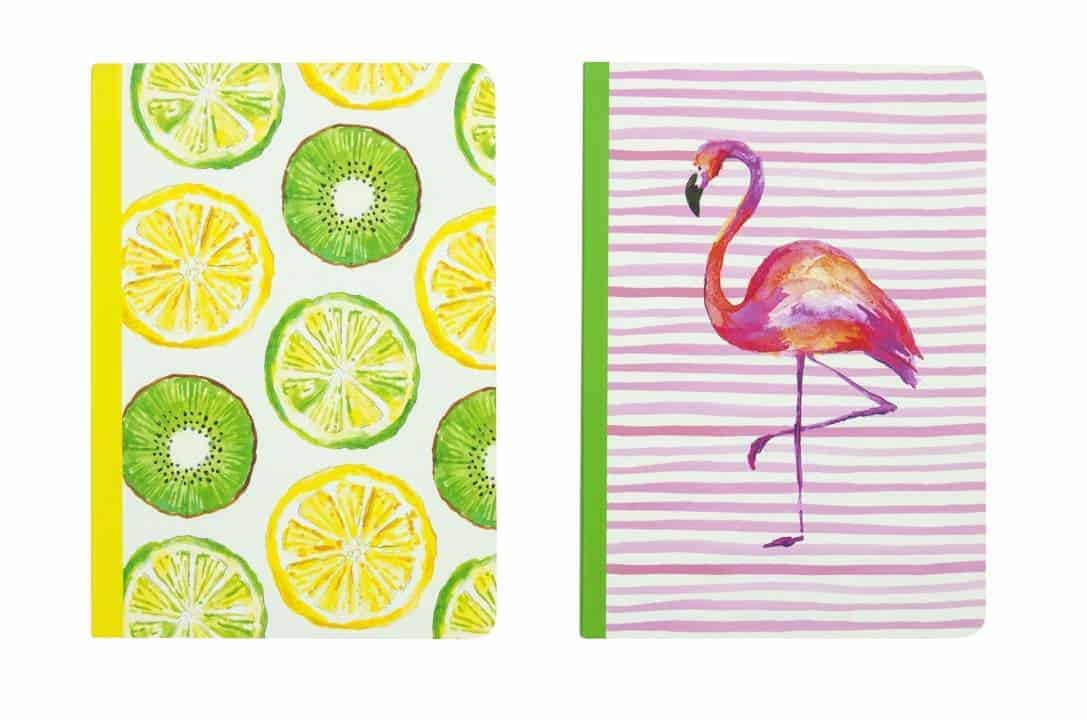 Fruit & flamingo notebook