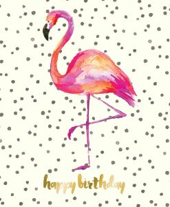 Flamingo birthday card