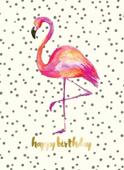 Flamingo birthday card - The Paperdashery