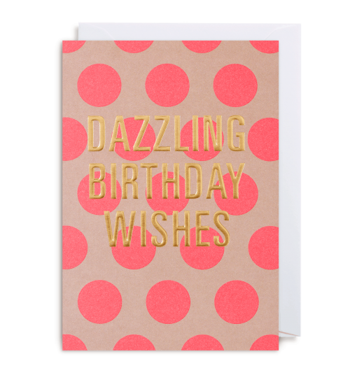 pink polka dot birthday card