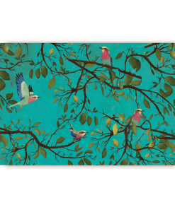 Holler bird turquoise postcard