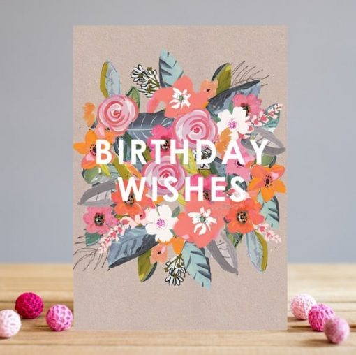 Floral birthday wishes card