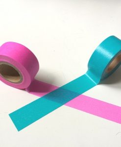 Turquoise washi tape with pink