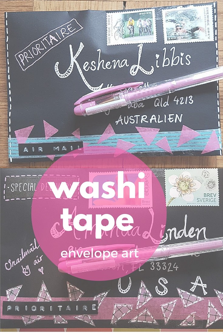 PIN washi tape envelope art triangles