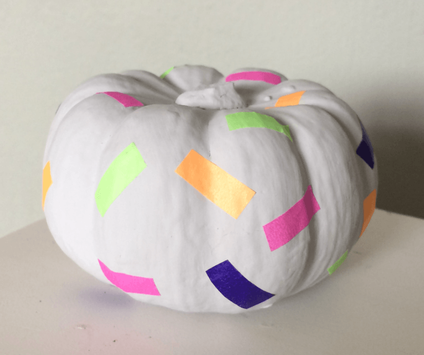 Cute washi tape confetti no carve pumpkin