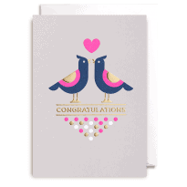 love birds congratutations card
