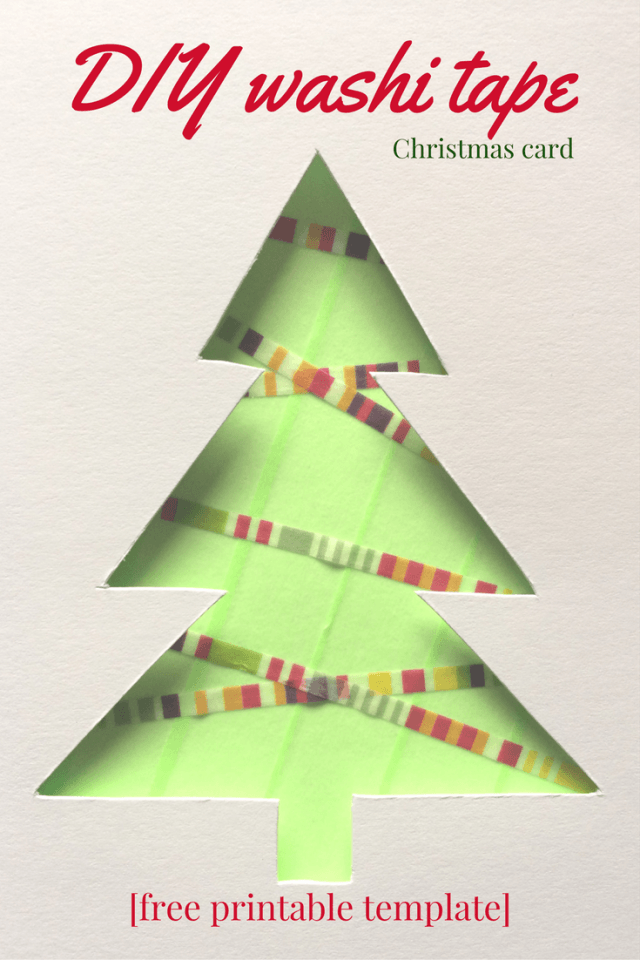 DIY washi tape Christmas tree card