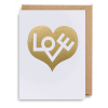 Gold love heart mini card
