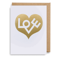 Gold love heart mini card