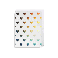 Iridescent hearts mini card
