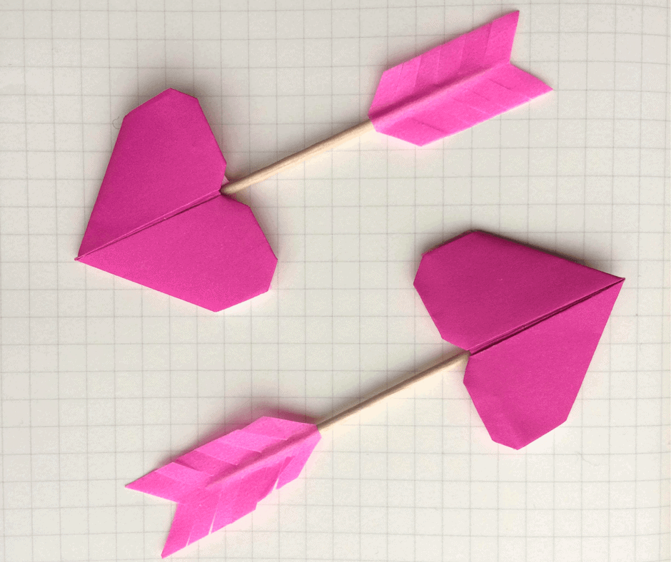 Valentine origami cupids arrows