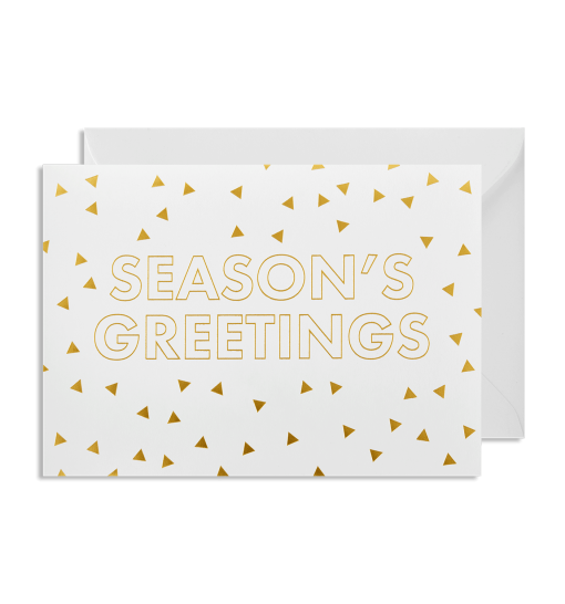 Seasons Greetings gold metallic Christmas cards pack of 5
