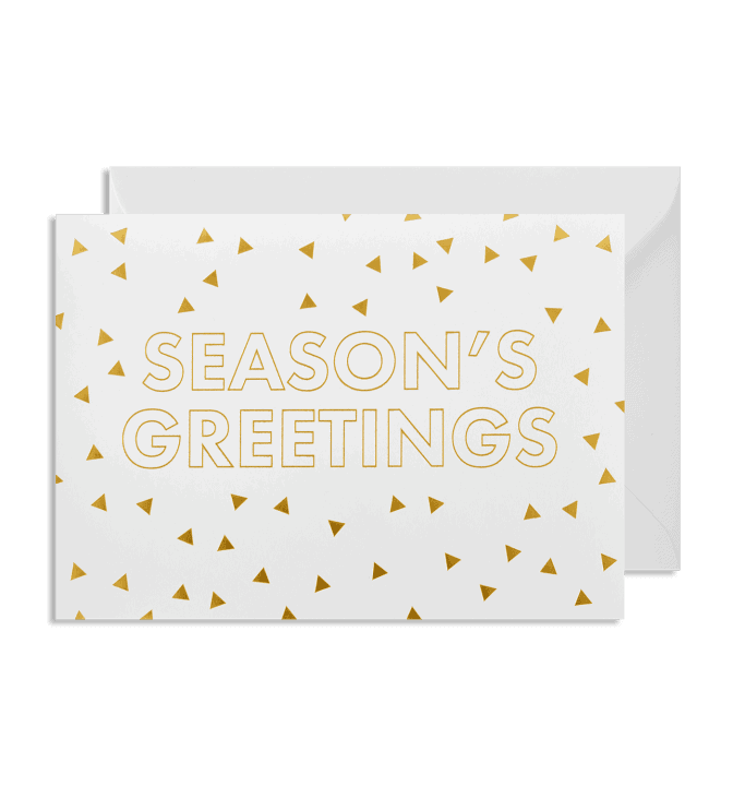 Seasons Greetings gold metallic Christmas cards pack of 5